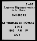 Religion catholique. - Baptêmes, mariages, sépultures (1680-1792).
