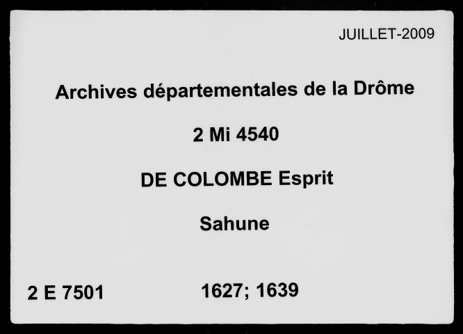 14 janvier 1627-17 mai 1639