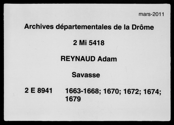 2 janvier 1663-20 avril 1679