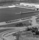 Vue aérienne du barrage sur le Rhône.