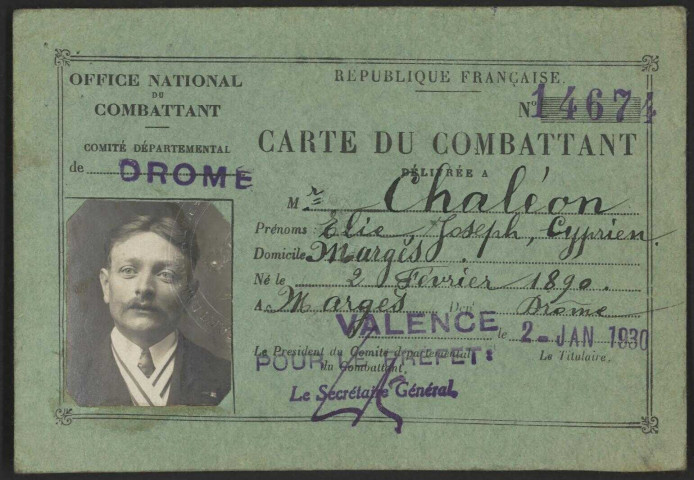 Chaléon, Élie Joseph Cyprien