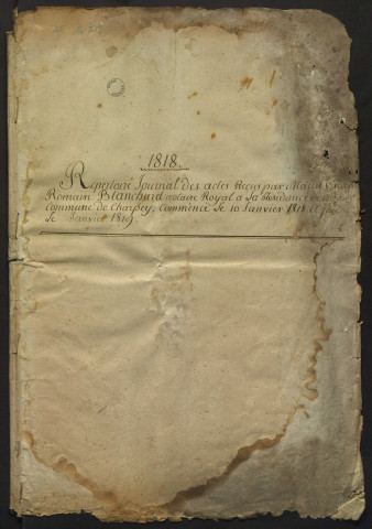 Répertoire chronologique (10 janvier 1818-27 février 1820).