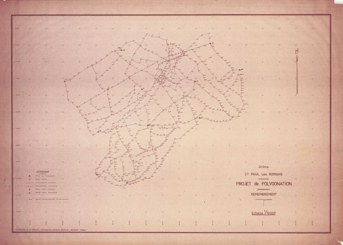 Plan de remembrement, projet de polygonation. s.d.