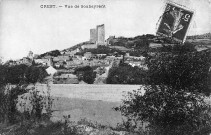 Crest.- La ville vue des bords de la Drôme.