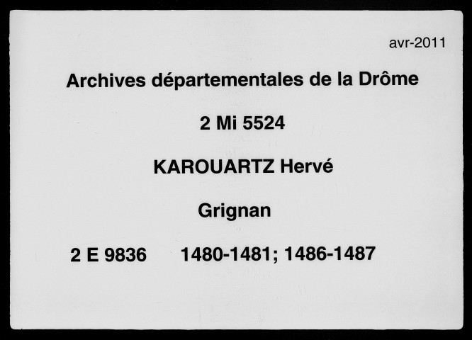 27 mars 1480-31 octobre 1487