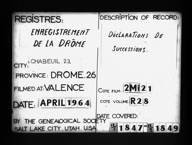  12 mai 1847 - 28 février 1849