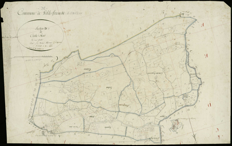 Section B, Coste-Ras. Morins (les) (hameau, parcelles n° 254-278) (agrandissement).