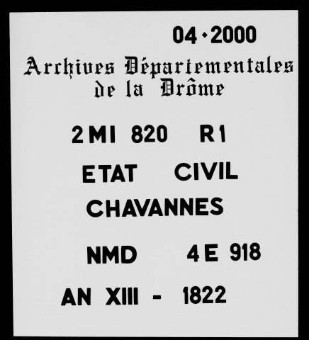 Publications de mariages (an XIII-1822).