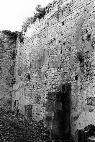 Montélimar.- Le mur nord de la nef de la chapelle Saint-Pierre du château des Adhémar.
