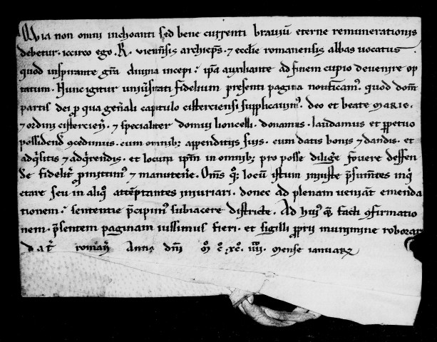 Confirmation de donation par Robert de la Tour du Pin, archevêque de Vienne.