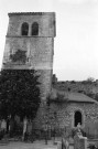 Mirmande.- Le cimetière et le clocher de l'église Sainte-Foy.