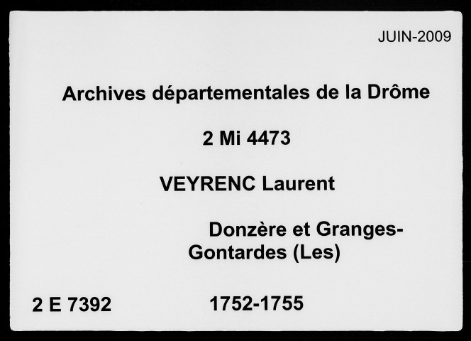 18 février 1752-7 juin 1755