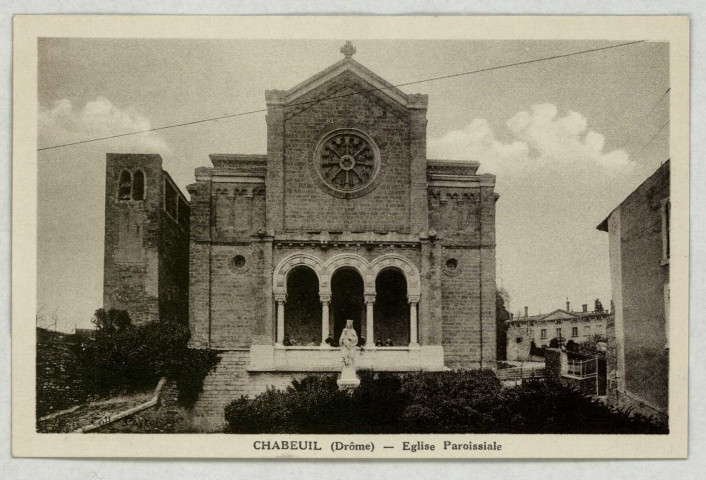 CP représentant l'église de Chabeuil.