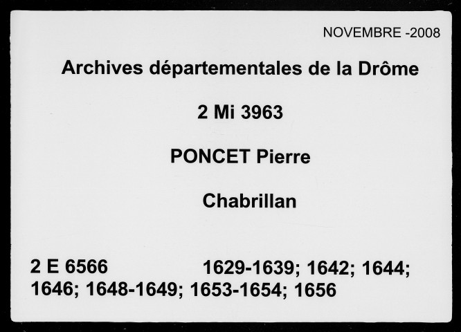 1er janvier 1629-31 janvier 1656