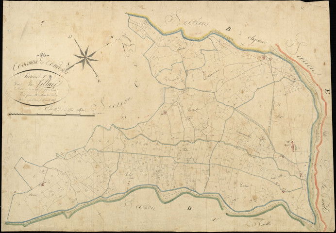 Section C3, Village (le). Village (agrandissement sur C2).