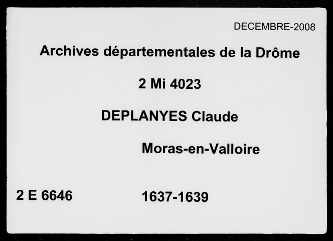 18 janvier 1637-27 décembre 1639