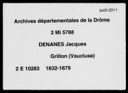 Minutes du Comtat (actes divers) (13 juin 1632-16 septembre 1679).