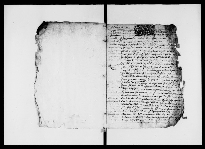 Rôle de taille de Mévouillon de 1658 au début et à la fin (1658-1704).