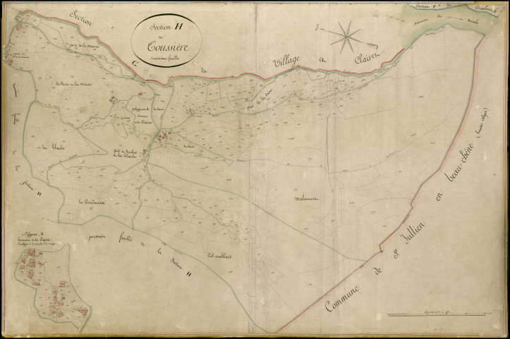 Section H3, Toussière. Caire (hameau de la) (agrandissement).