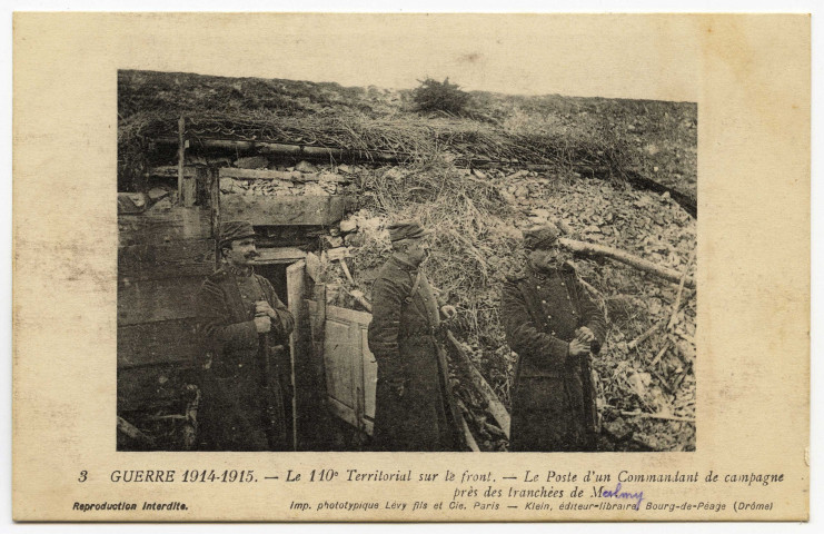 Série de cartes postales "Guerre 1914-1915 - Le 110e Territorial sur le front".