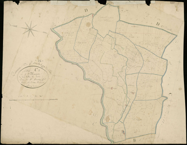 Plan complet. Villeneuve (la) (hameau, parcelles n°1-138) (agrandissement sur C1).