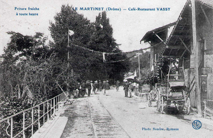 Carte publicitaire pour le café-restaurant Vassy, quartier le Martinet.