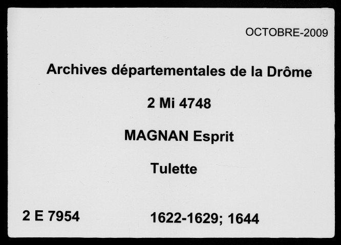 2 janvier 1622-3 septembre 1644