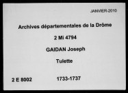 18 janvier 1733-29 décembre 1737