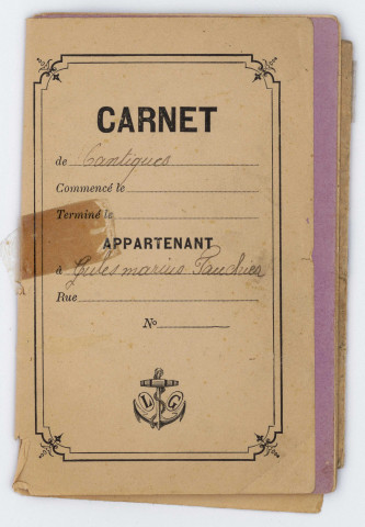 Carnet de cantiques.