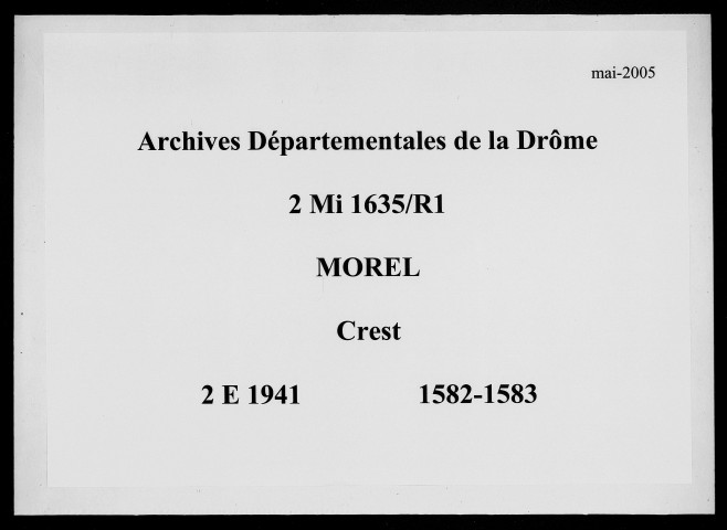 1er février 1582-24 juin 1583