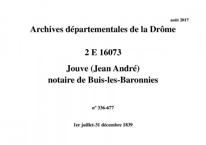 1er juillet-31 décembre 1839