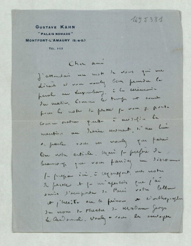 LAS lui demandant s'il a reçu ses lettres pour rédiger un article.