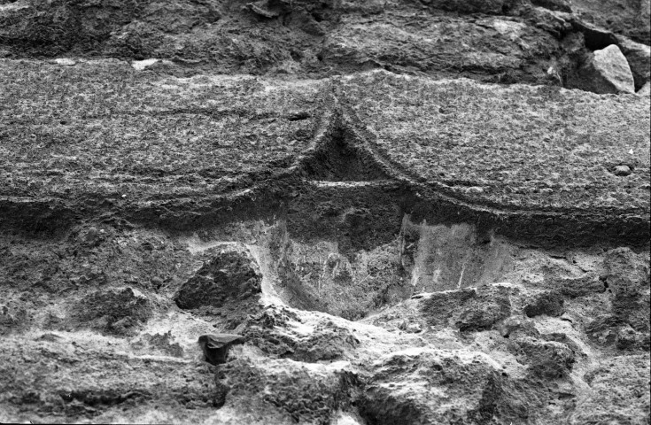 Étoile-sur-Rhône.- Blason intact dégagé des remparts le 14 mars 1979.