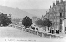 Valence.- L'avenue Gambetta pendant la construction du pont de pierre sur le Rhône.