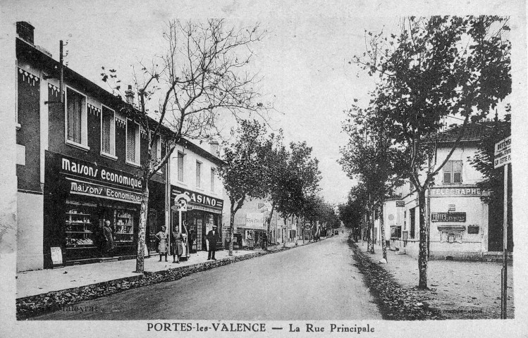 Portes-lès-Valence.- L'actuelle rue Jean Jaurès.