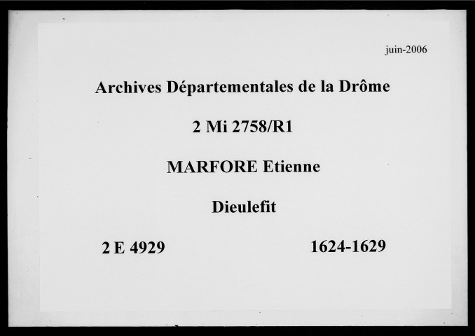 4 janvier 1624-juillet 1629