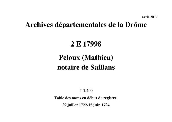 29 juillet 1722-15 juin 1724