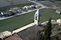 Montbrun-les-Bains.- Vue du clocher de la couverture de l'église Notre-Dame, face nord.