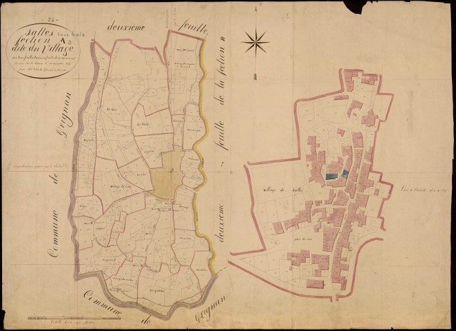 Section A3, Village (le). Village (parcelles n° 613-795) (agrandissement).