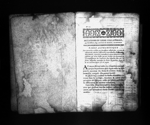 Table des successions acquittées.