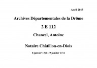 8 janvier 1705-19 janvier 1711