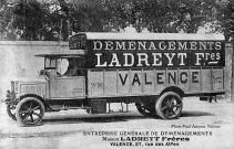Valence.- Camion de déménagement de l'entreprise Ladreyt.