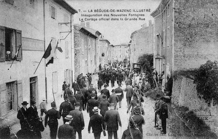 La Bégude-de-Mazenc- Inauguration de la fontaine publique par M. Émile Loubet.