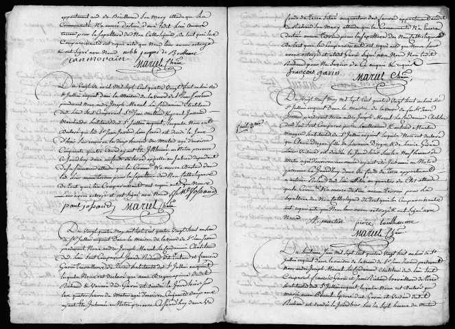 Déclarations de naissances, de mariages et décès (1788).