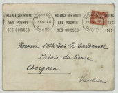 CP représentant Louis Le Cardonnel et Maurice Mignon sous le porche du Palais du Roure en Avignon.