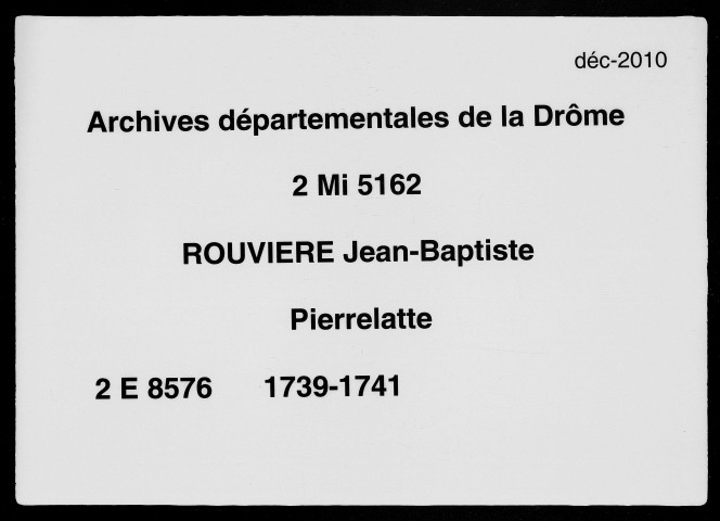 23 avril 1739-28 décembre 1741