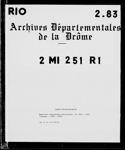 Baptêmes (1621-1645).