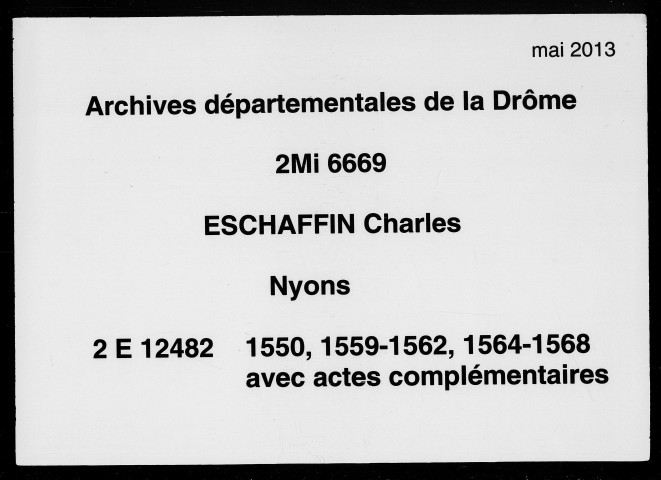 Notes brèves (5 décembre 1565-18 août 1566).