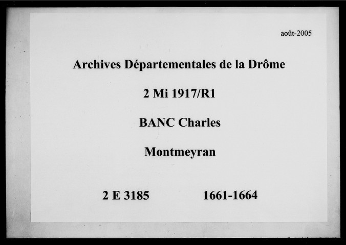 9 décembre 1661-6 janvier 1664