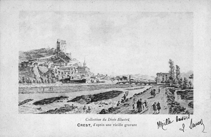 Crest. - Reproduction d'une gravure représentant le village.